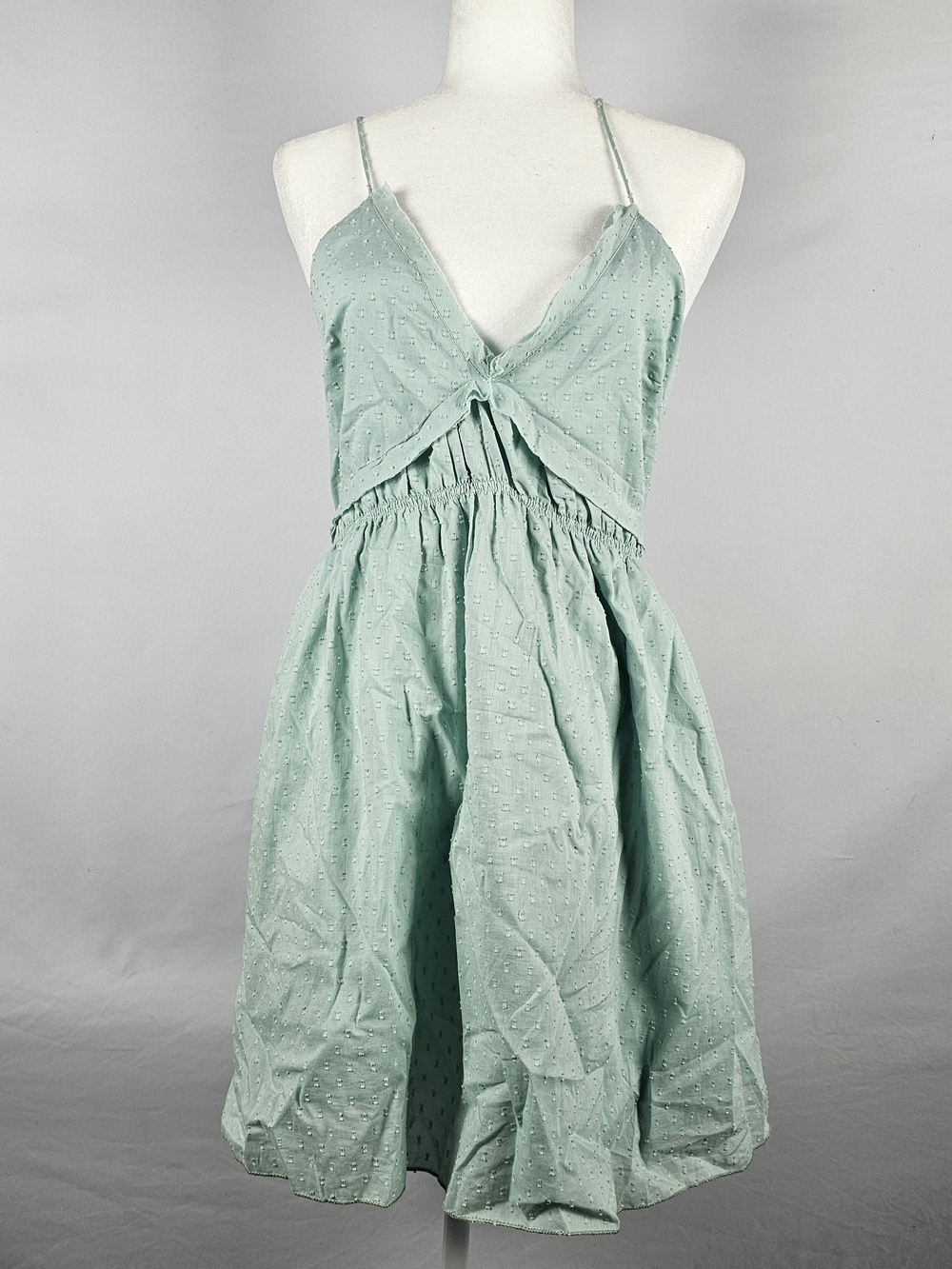 ASOS Mint Green Spaghetti Strap Mini Dress with Knot Front